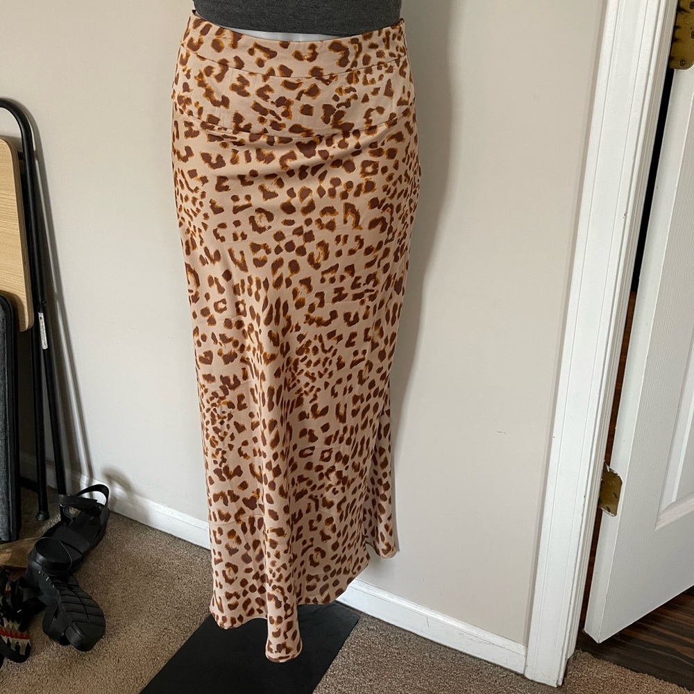 Free People Normani Skirt in Leopard Print, size 12